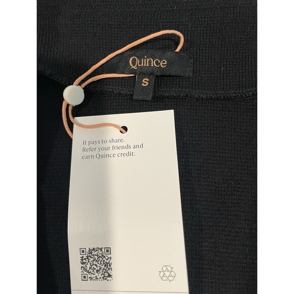 New Quince Black Organic Cotton Knit Sweater Blazer Size Small Retail $198 - Picture 10 of 13